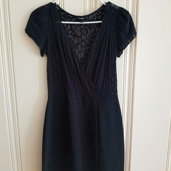 😎 Black Leopard Print Sheer Express Dress 😎 - Picture 1 of 5